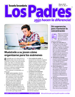 haga clic aquí para ver el boletín de tamaño completo, PDF accesible, para padres de estudiantes en los grados 9-12 (español)